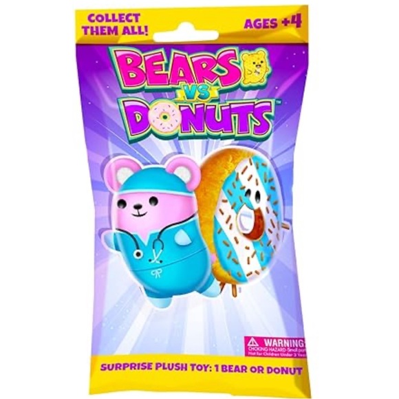 Bears vs Donuts Surprise Plush Toy - Blind Box - One Random Package - NEW - Picture 1 of 4